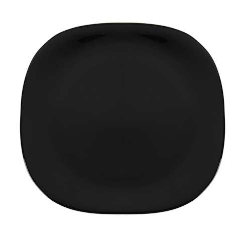 Ten Strawberry Street Fusion Black Square  9.25 Inch Dinner Plate  Set Of 6