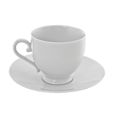 Ten Strawberry Street Royal White - 7 Oz Sophia Tea Cup And Saucer - Set Of 6