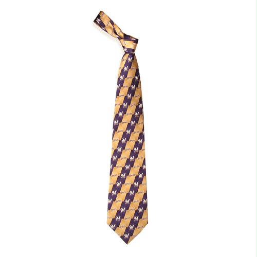 Eagles Wings Milwaukee Brewers MLB Pattern No.1 Mens Tie - 100 Percent Silk