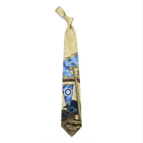 Eagles Wings Seattle Mariners MLB Nostalgia No.2 Mens Tie - 100 Percent Silk