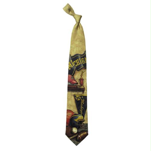 Eagles Wings Michigan Wolverines NCAA Nostalgia No.2 Mens Tie - 100 Percent Silk