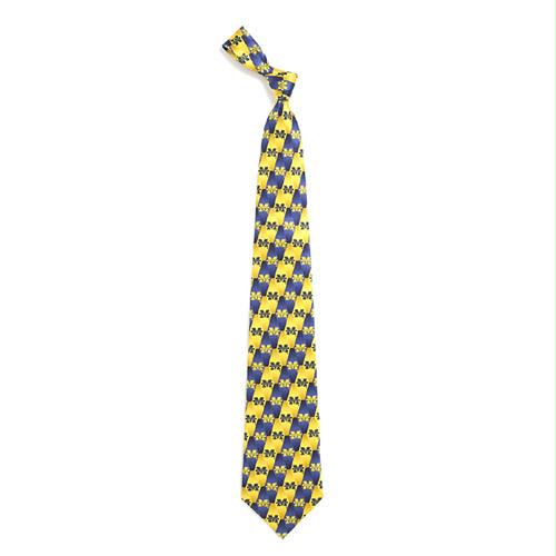 Eagles Wings Michigan Wolverines NCAA Pattern No.1 Mens Tie - 100 Percent Silk