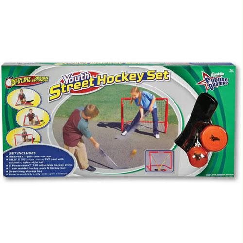 Franklin Sports Youth Street Hockey Goal and Sticks Set