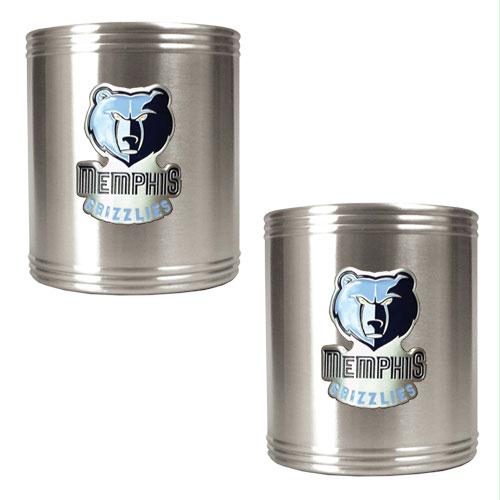 Great American Products Memphis Grizzlies NBA 2pc Stainless Steel Can Holder Set Primary Logo