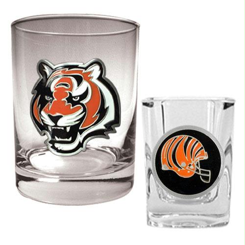 Great American Products Cincinnati Bengals NFL Rocks Glass & Shot Glass Set - Primary logo