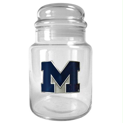 Great American Products Michigan Wolverines NCAA 31oz Glass Candy Jar Primary Logo