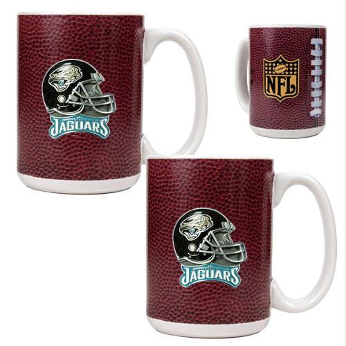 Great American Products Jacksonville Jaguars NFL 2pc Gameball Ceramic Mug Set Helmet logo