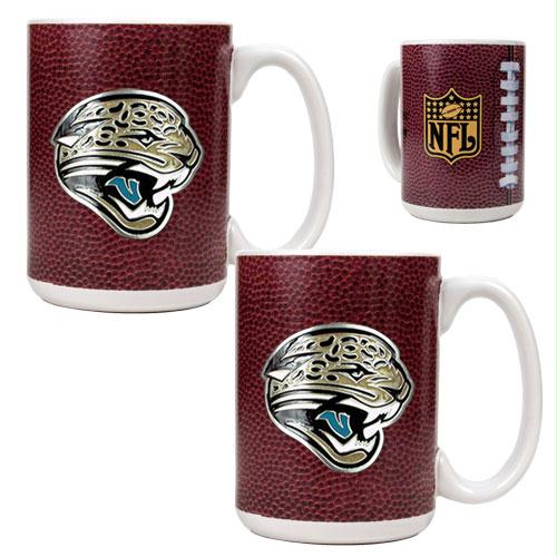 Great American Products Jacksonville Jaguars NFL 2pc Gameball Ceramic Mug Set Primary logo