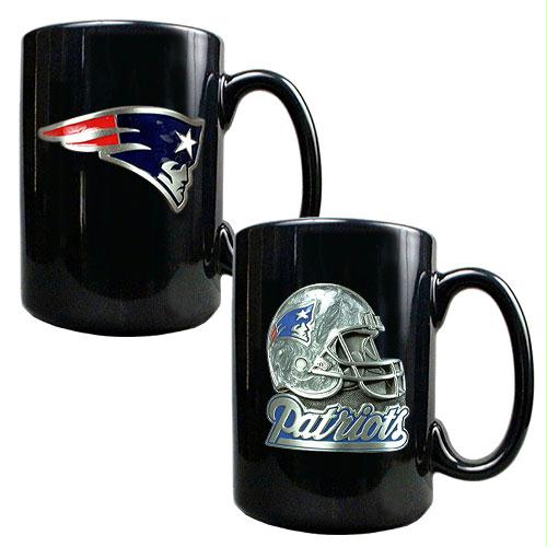 Great American Products New England Patriots NFL 2pc Coffee Mug SetHelmet / Primary Logo