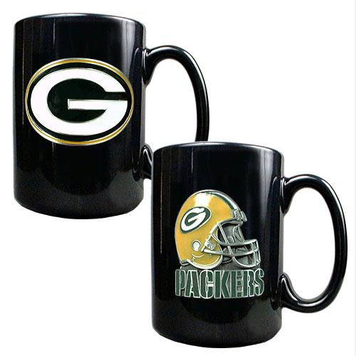Great American Products Green bay Packers NFL 2pc Coffee Mug SetHelmet / Primary Logo
