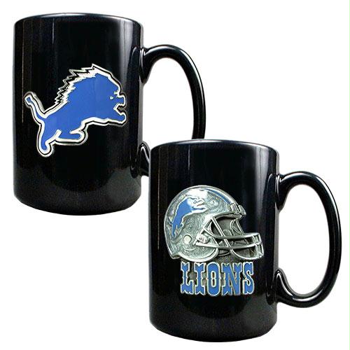 Great American Products Detroit Lions NFL 2pc Coffee Mug SetHelmet / Primary Logo