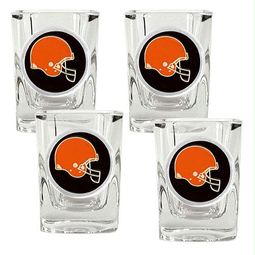 Great American Products Cleveland Browns NFL 4pc Square Shot Glass Set