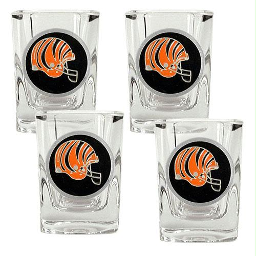 Great American Products Cincinnati Bengals NFL 4pc Square Shot Glass Set
