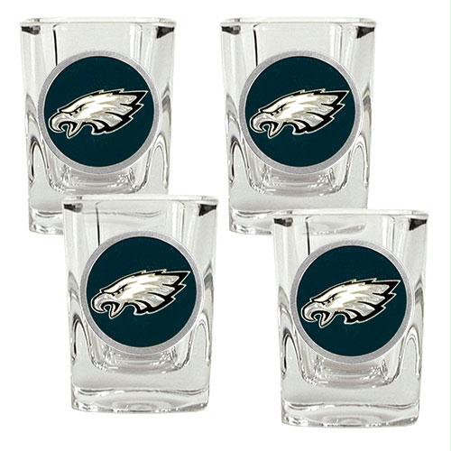 Great American Products Philadelphia Eagles NFL 4pc Square Shot Glass Set