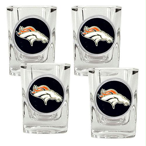 Great American Products Denver Broncos NFL 4pc Square Shot Glass Set