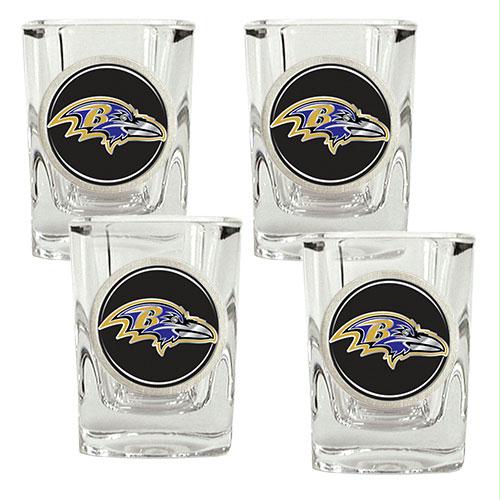 Great American Products Baltimore Ravens NFL 4pc Square Shot Glass Set