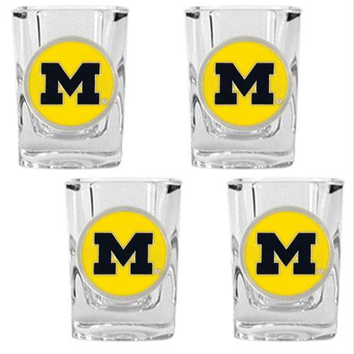 Great American Products Michigan Wolverines NCAA 4pc Shot Glass Set