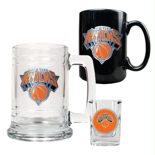 Great American Products New York Knicks NBA 15oz Tankard 15oz Ceramic Mug and 2oz Shot Glass Set - Primary Logo