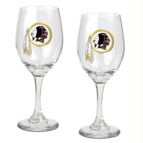 Great American Products Washington Redskins NFL 2pc Wine Glass Set Primary Logo