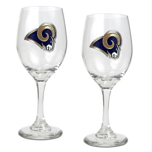 Great American Products St. Louis Rams NFL 2pc Wine Glass Set Primary Logo