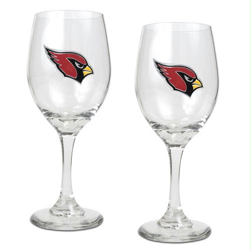 Great American Products Arizona Cardinals NFL 2pc Wine Glass Set Primary Logo