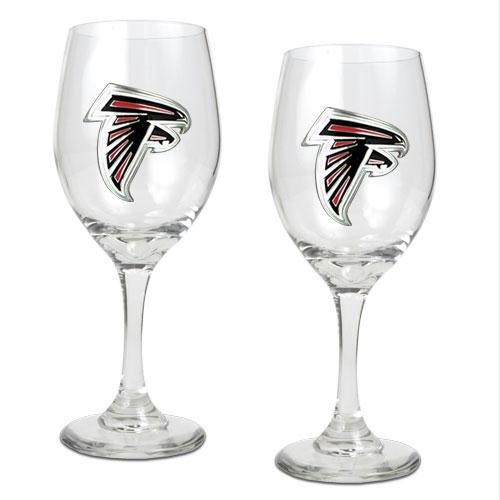 Great American Products Atlanta Falcons NFL 2pc Wine Glass Set Primary Logo