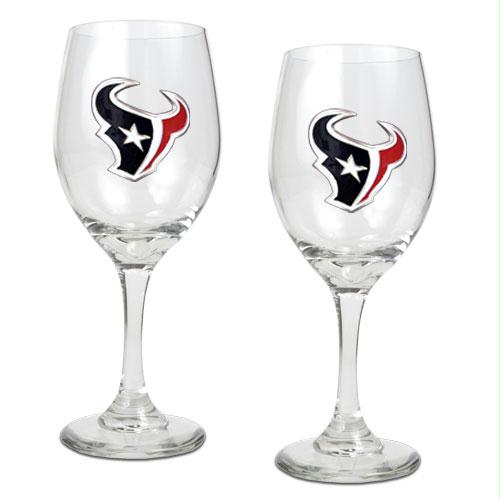 Great American Products Houston Texans NFL 2pc Wine Glass Set Primary Logo