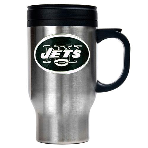 Great American Products New York Jets NFL 16oz Stainless Steel Travel Mug Primary Logo