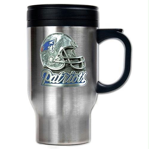 Great American Products New England Patriots NFL 16oz Stainless Steel Travel Mug Helmet Logo