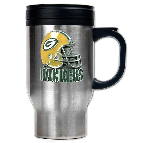Great American Products Green bay Packers NFL 16oz Stainless Steel Travel Mug Helmet Logo