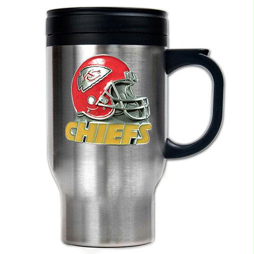 Great American Products Kansas City Chiefs NFL 16oz Stainless Steel Travel Mug Helmet Logo