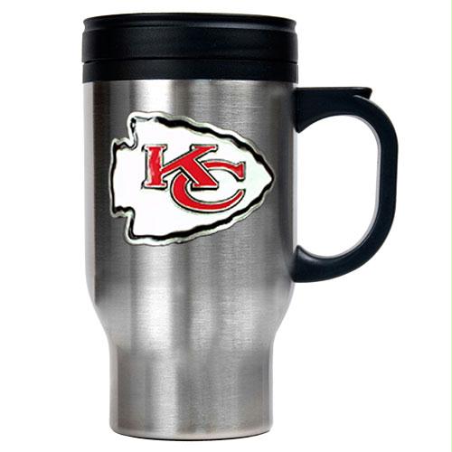 Great American Products Kansas City Chiefs NFL 16oz Stainless Steel Travel Mug Primary Logo