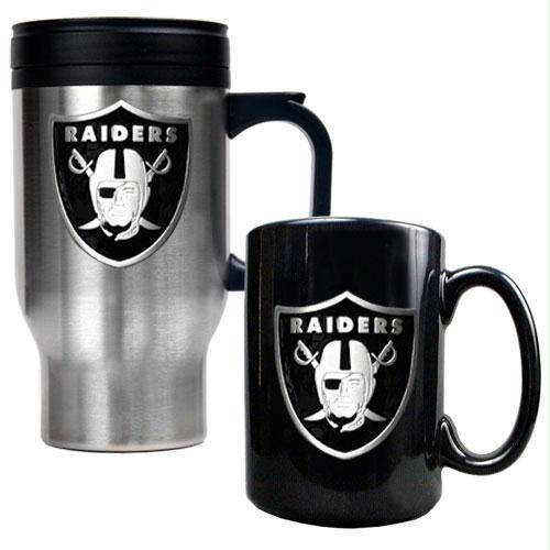 Great American Products Oakland Raiders NFL Travel Mug Ceramic Mug Set Primary logo