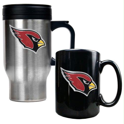 Great American Products Arizona Cardinals NFL Travel Mug & Ceramic Mug Set - Primary logo