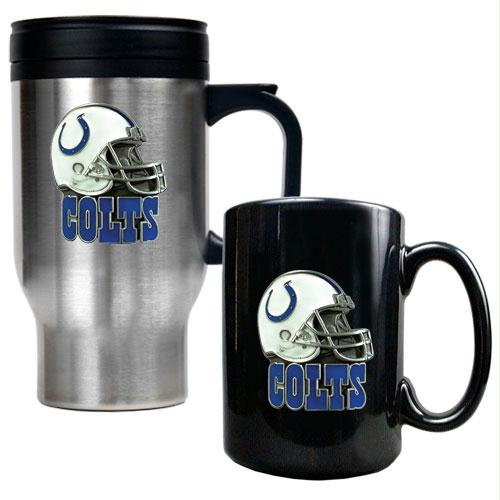 Great American Products Indianapolis Colts NFL Travel Mug Ceramic Mug Set Helmet logo