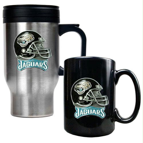 Great American Products Jacksonville Jaguars NFL Travel Mug Ceramic Mug Set Helmet logo