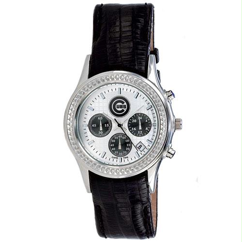 Game Time Chicago Cubs MLB Chronograph Dynasty Series Leather Band Watch