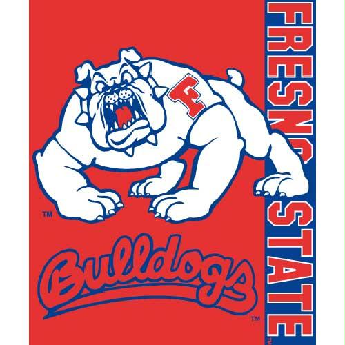 Northwest Fresno State Bulldogs NCAA Royal Plush Raschel Blanket Stripes Series 50 x 60 Inch