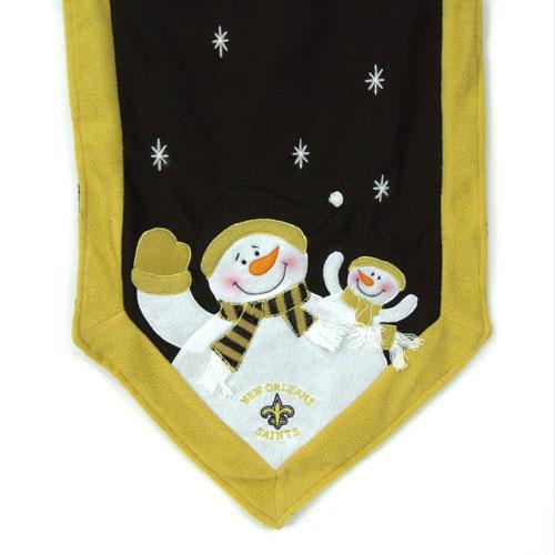 Scottish Christmas New Orleans Saints NFL Snowman Table Runner 72 x 15 Inch