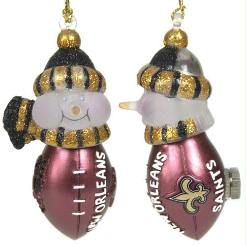 Scottish Christmas New Orleans Saints NFL AllStar LightUp Acrylic Snowman Ornament 3 Inch