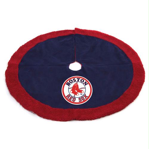 Scottish Christmas Boston Red Sox MLB Holiday Tree Skirt - 48 Inch