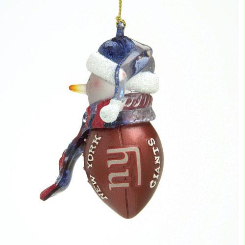 Scottish Christmas New York Giants NFL Striped Acrylic Snowman Ornament 3 Inch