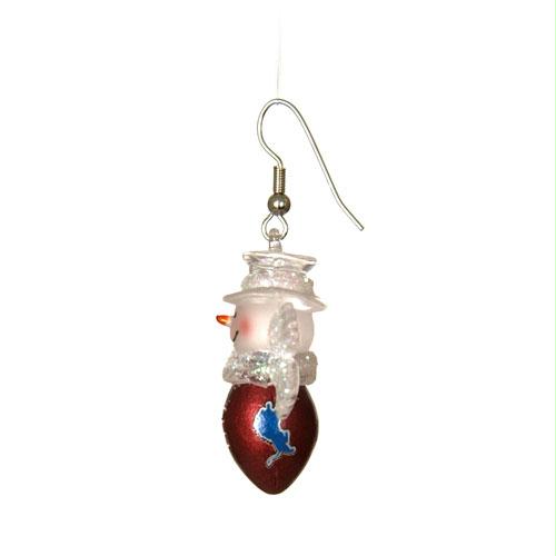 Scottish Christmas Detroit Lions NFL Snowman Football Earrings 1.5 Inch