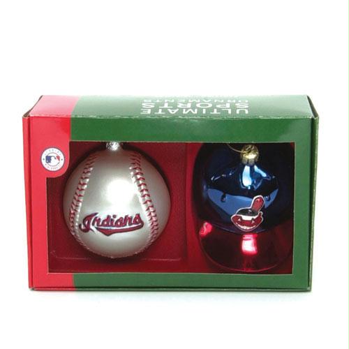 Scottish Christmas Cleveland Indians MLB Holiday Tree Ornament Set
