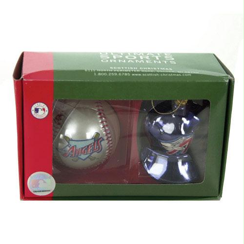 Scottish Christmas Los Angeles Angels MLB Holiday Tree Ornament Set