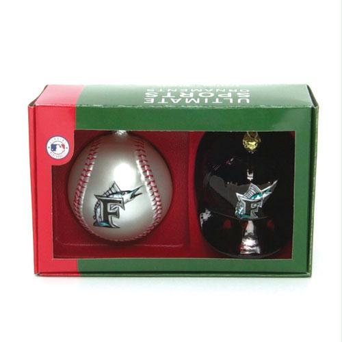 Scottish Christmas Florida Marlins MLB Holiday Tree Ornament Set