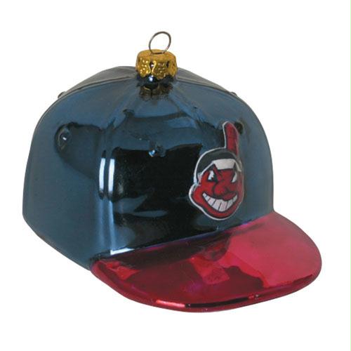 Scottish Christmas Cleveland Indians MLB Glass Baseball Cap Ornament - 4 Inch