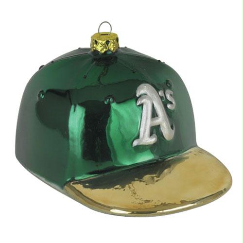 Scottish Christmas Oakland Athletics MLB Glass Baseball Cap Ornament - 4 Inch