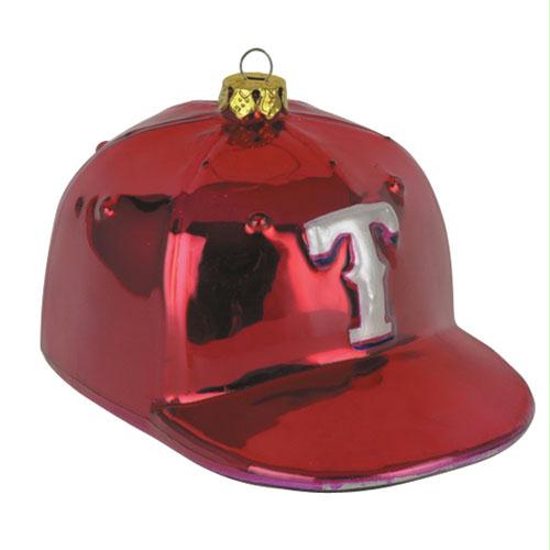 Scottish Christmas Texas Rangers MLB Glass Baseball Cap Ornament - 4 Inch