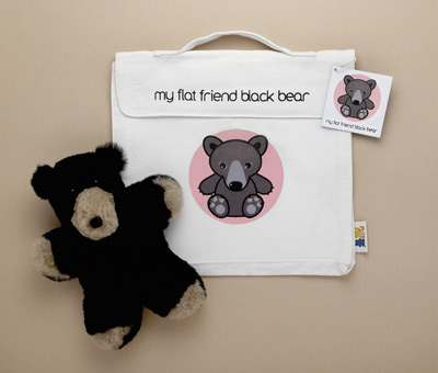 Blkblc Black Bear Soft Plush Toy And Carry Bag